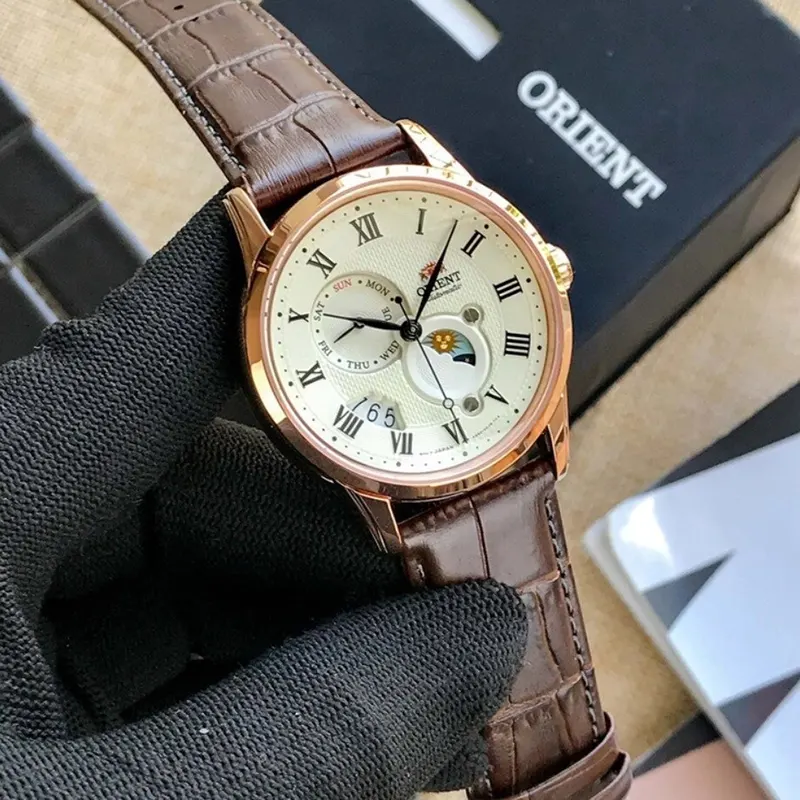 Orient Sun & Moon Automatic White Dial Men's Watch- RA-AK0007S